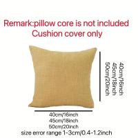 Funda de almohada de lino, cubierta cuadrada clásica de Color sólido, cojín para sofá cama coche, 1 unidad - details 3