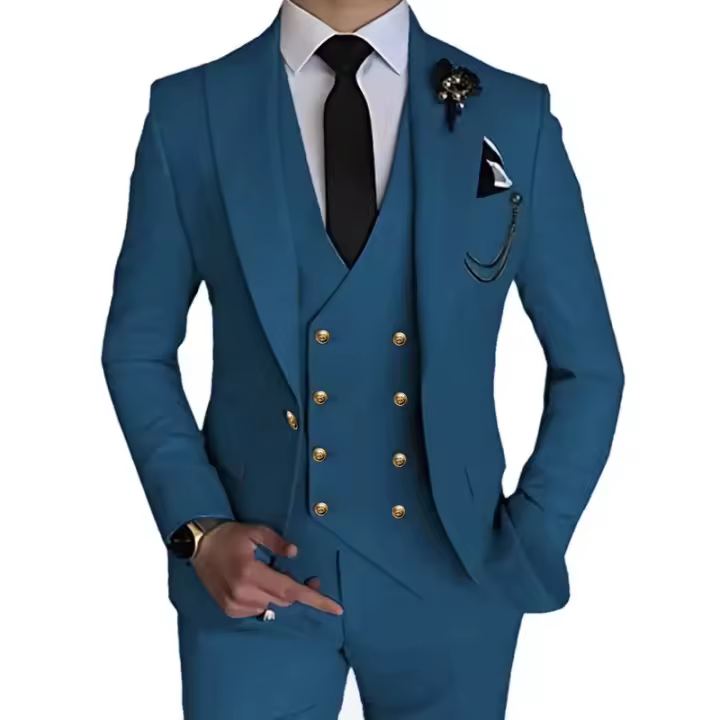 Conjunto Tre de Boda Elegante para Hombres 2025 uste Delgado, Un Frenzo, 3 Piezas - 1