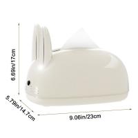 Caja de pañuelos de conejo de estilo cremoso creativo, dispensador de toallas de papel decorativo de gran capacidad, plástico con resortes, soporte de papel para oficina - details 0