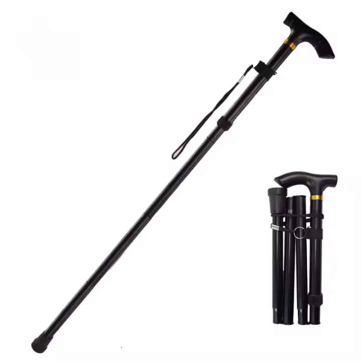 1 Pieza de Bastón Plegable Ajustable Portátil Con Asas En T, Adecuado Para Acampar Al Aire Libre, Senderismo y Escalada - 1