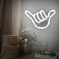 Shaka-señal de neón con gesto de mano, decoración artística alimentada por USB LED para el hogar, oficina, Hotel, Bar, cafetería, boda, fiesta de cumpleaños, No requiere batería - details 1