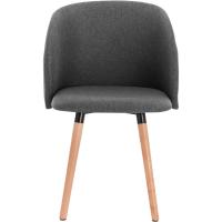 Silla de Comedor Nórdica Ergonómica con Resalto y Brazos Tapizada en Lino Madera para Patas - details 3
