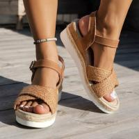 Sandalias de tacón de cuña informales para mujer, zapatos de verano - details 3