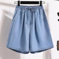 Pantalones cortos deportivos de seda de hielo para mujer, pantalones cortos transpirables de secado rápido para correr, ropa deportiva holgada ancha de cintura alta para gimnasio y entrenamiento de verano - details 3