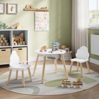 Conjunto de Mesa y Sillas de Almacenamiento Woon para Niños Pequeños Juego de Mesa de Actividad Blanca con 2 Sillas - details 2