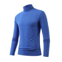 Camiseta de manga larga con cuello medio alto para hombre, Jersey informal de Color sólido, ropa interior - details 9