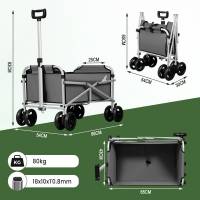 Carrito de mano plegable, carrito, con frenos, capacidad de carga de 80 kg, gris oscuro - details 2