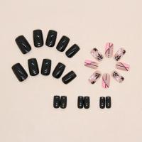 24Pcs/Box Uñas Postizas Francés Arco Iris Con Patrón De Corazón Blanco Uñas Postizas Largas Cuadradas Cubiertas De Plástico Para Manicura - details 5