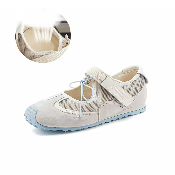 Cuero Mary Jane zapatos nuevo Velcro casual solo zapatos de las mujeres de ballet deportes zapatos de entrenamiento - 1
