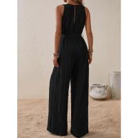2025 Nuevo Mono Halter Estilo Europeo Y Americano Nueva Llegada Con Cordones De Cintura Alta Mono Sin Mangas Moda Conjunto Casual - details 2