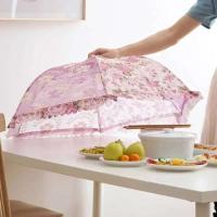 Práctica cocina casera, cubierta de malla antiarañazos para alimentos, forma de paraguas, mesa de comedor a prueba de moscas, utensilios plegables para verduras - details 6