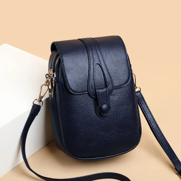 Bandolera Mini Multifuncional Bolso Compacto de Cuero Auténtico con Diseño Práctico - 1