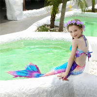 Disfraz de sirena para niños y niñas, traje de baño de fantasía, Bikini de playa sin Monofin - details 2