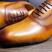 Zapatos de cuero con cordones de piel de vaca cepillada a mano con punta puntiaguda - details 9