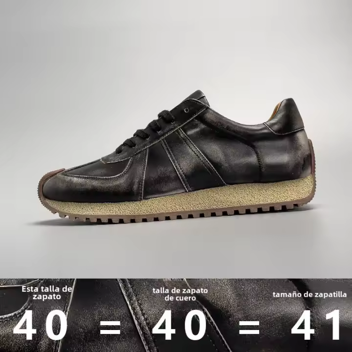 Zapatos deportivos de cuero de vaca de alta gama, nuevos zapatos casuales de cuero para hombre - 1