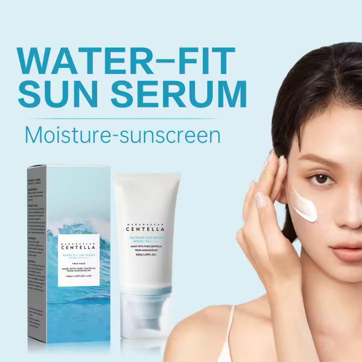 CENTELLA Water-Fit Sun Serum SPF50 PA++++ 50ml - Protector solar hidratante para todo tipo de piel Protección UV Calmante y bloqueo de humedad - 1