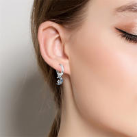 Pendientes de plata 925 con diseño de luna y estrellas, 2 pares para mujer, pendientes de hexagrama de plata de ley 925 para joyería de boda fina - details 15