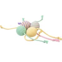 Bola de cuerda de algodón para gato resistente a mordeduras, Bola de rompecabezas para gatos con sonido resistente al desgaste con cuerda, juguete interactivo colorido para gatos, auto feliz - details 4