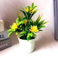 1 Uds. Pequeño fresco con maceta, adornos de mesa realistas para el hogar, flores artificiales, decoración del hogar, flor en maceta simulada - details 3
