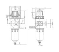 AFR-2000 Filtro neumático Unidad de tratamiento de aire con conector (PM20+SM20) Regulador de presión Compresor Válvula reductora Separación de agua y aceite Manómetro AFR2000 - details 1