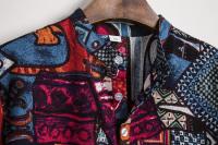Camisa de lino de manga corta para hombre, camisa de flores de estilo étnico indio, novedad de verano, 2019 - details 26