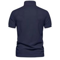 polos hombre manga corta ropa hombre día del padre Verano de alta calidad de algodón transfronterizo bordado de ciervos Polo camiseta de hombre Color sólido solapa Tops básicos de manga corta para hombres - details 14