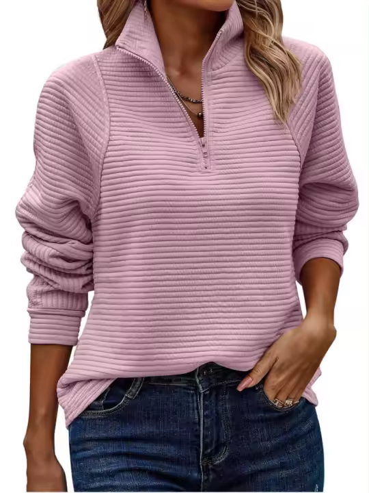 Sudadera Básica de Manga Larga para Mujer Estilo Y2K en Rosa Moda de Primavera y Otoño - 1
