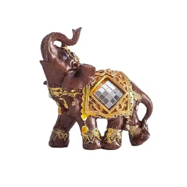 Escultura de estatua de Animal, Feng Shui de la suerte, accesorios de decoración del hogar, adornos de elefante de resina para oficina - 1