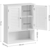 Armario de Pared para Baño Armario Colgante Armario de Almacenamiento con Estante Ajustable - details 2