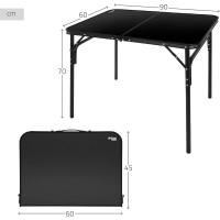 Mesa Plegable Ligera 90 x 60 x 70 cm Antideslizante Tablero MDF Estructura de Aluminio - details 1