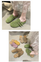 Medias zapatillas baotou retro de suela gruesa para uso exterior de las mujeres, primavera y verano nuevos zapatos de pedal para personas perezosas transpirables y versátiles - details 23