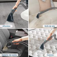 Aspiradora para alfombras PrettyCare PC808, aspiradora para tapicería con rociador de agua, 3 en 1, rocía/limpia/aspira, succión de 15 KPA, quitamanchas para mascotas/limpia autos, 30 minutos, con tanques de agua limpia/sucia, manguera de 1,4 m - details 3