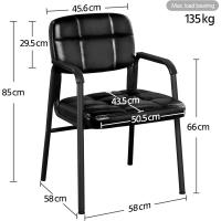 2 Sillas de Oficina Escritorio Silla de Recepción Sillón para Conferencia Sala Tapizada MAX Capacidad 135 KG Negro - details 2
