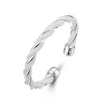 Pulsera abierta chapada en plata de cobre esmerilado para mujer, pulsera de palo dorado de moda Simple de Europa y Estados Unidos - details 12