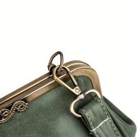 Bolso Cruzado Retro Chic para Mujer Cuero Sintético de Alta Calidad, Correa Desmontable, Color Sólido, Lining de Poliéster, Estilo Motocicleta - details 8