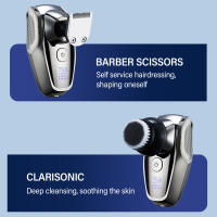 Recortador de barba 7 en 1 para cabeza calva, afeitadoras afiladas potentes recargables para Barba, nariz, oreja, pelo corporal - details 6