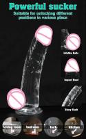 Leten diferentes tamaños transparente suave Jelly consolador realista pene falso con ventosa punto G masaje vaginal juguete sexual para mujeres - details 0