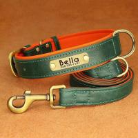 Juego Collar correa perro PU, collares cuero liso, suaves duraderos, de 5 pies, ustables para perros pequeños y medianos - details 9