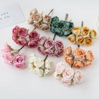 Mini ramo de flores artificiales para boda, 12 piezas, corona de recortes para decoración navideña del hogar, accesorios para vacaciones, rosa de té de seda - details 0