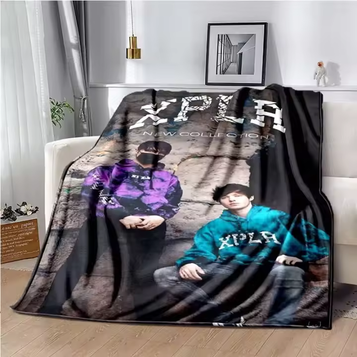 Manta estampada Sam & Colby XPLR, manta para sofá de ocio, Sábana para el hogar, sofá, oficina, aire acondicionado, ocio suave, viaje, manta personalizable - 1