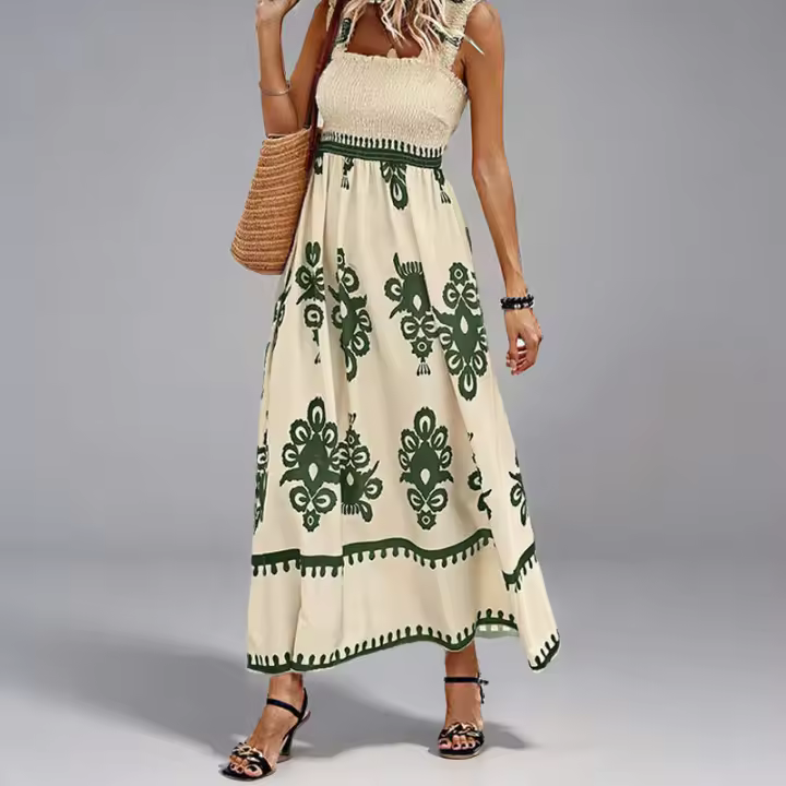 Verano nuevo vestido estampado elegante y elegante de moda para mujer - 1