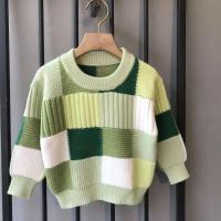 Suéter de punto para niños, suéter de fondo suelto a cuadros de Edición coreana para primavera y otoño, abrigo, suéter de invierno para bebé - details 2