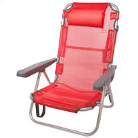 Silla plegable multiposición aluminio, Silla reclinable de playa, Silla multiposición, Silla plegable con respaldo reclinable, Silla de playa, Silla baja de playa, 48 x 45,5 x 84 cm - details 2