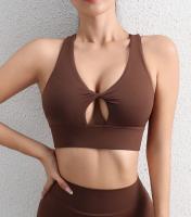 Top corto de nailon para Yoga para mujer, sujetador deportivo para gimnasio, almohadilla para el pecho, Top transpirable ajustado elástico extraíble, 6 colores - details 19