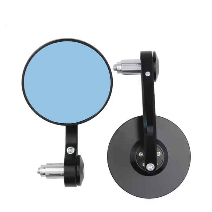Blue Anti-Glare Glass Rear Mirror, Motorcycle Handlebar Mirrors 7/8 Handle Round for Sportster 883 Street Bike Dirt Bike Chopper - 1