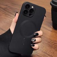 Funda de carga inalámbrica Magsafe mate de lujo magnética para iPhone 16e 15 14 13 11 12 Pro Max Plus cubierta suave de protección de lente de vidrio - details 0