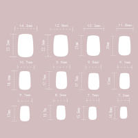 Kit de Manicura Casera Brillante Uñas Artificiales Medianas con Brillo de Rosa Nude - details 2