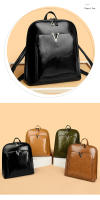 Mochila De cuero con cera de aceite para mujer, bolso Retro urbano Simple, a la moda, novedad de 2024 - details 3