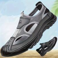 Sandalias Deportivas Transpirables para Hombres Color Sólido, Zapatillas Casuales de Toda Temporada, Ligeras y Duraderas, Antideslizantes con Tejido Superior y Interior, Suela de PU y Plantilla - details 2