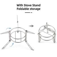 Mini estufa tipo mochila con quemador de alcohol de aluminio de 100 ml, soporte plegable de acero inoxidable para campi, hiki y supervivencia - details 9